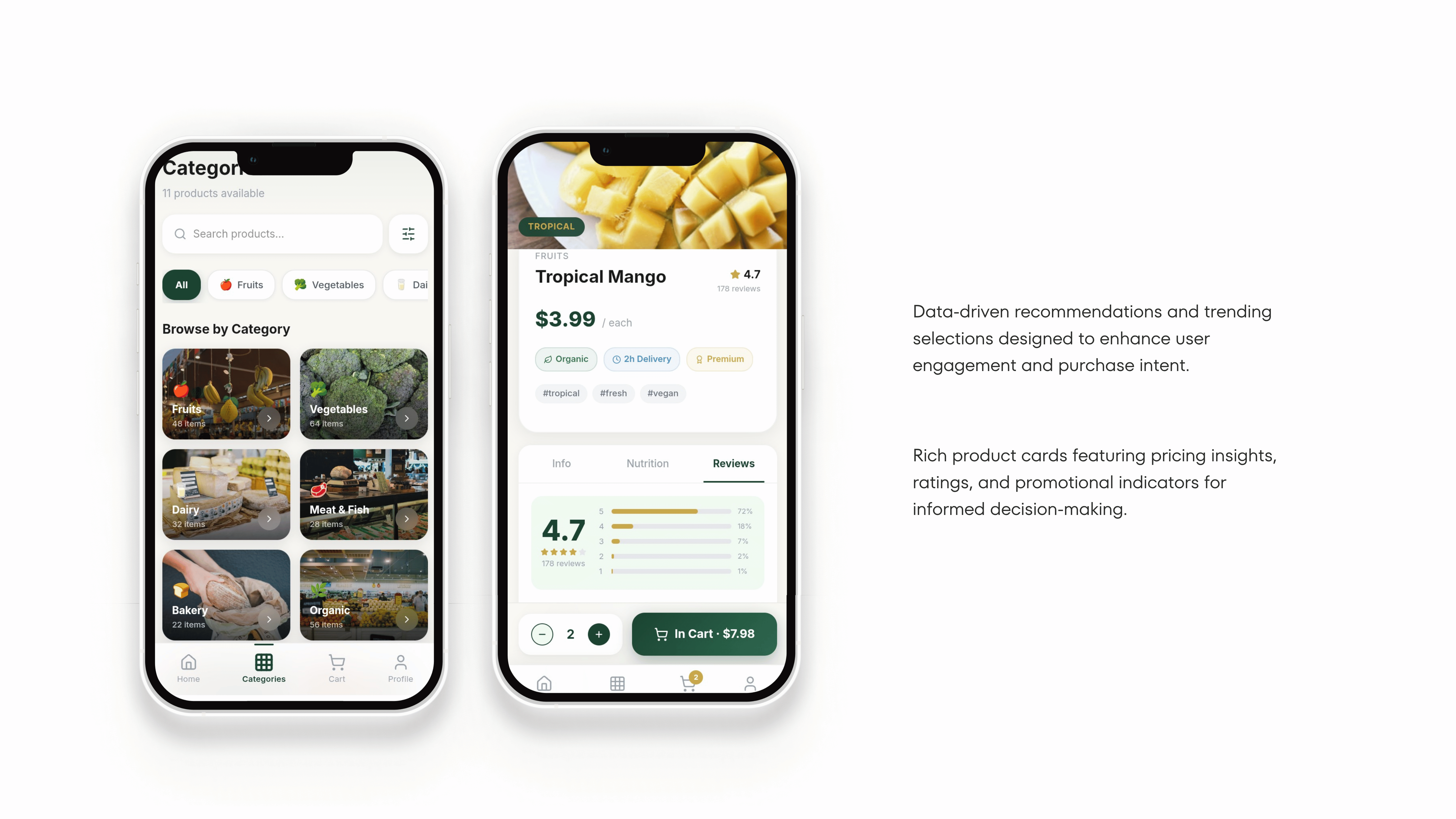 Grovanta grocery commerce UX UI design preview